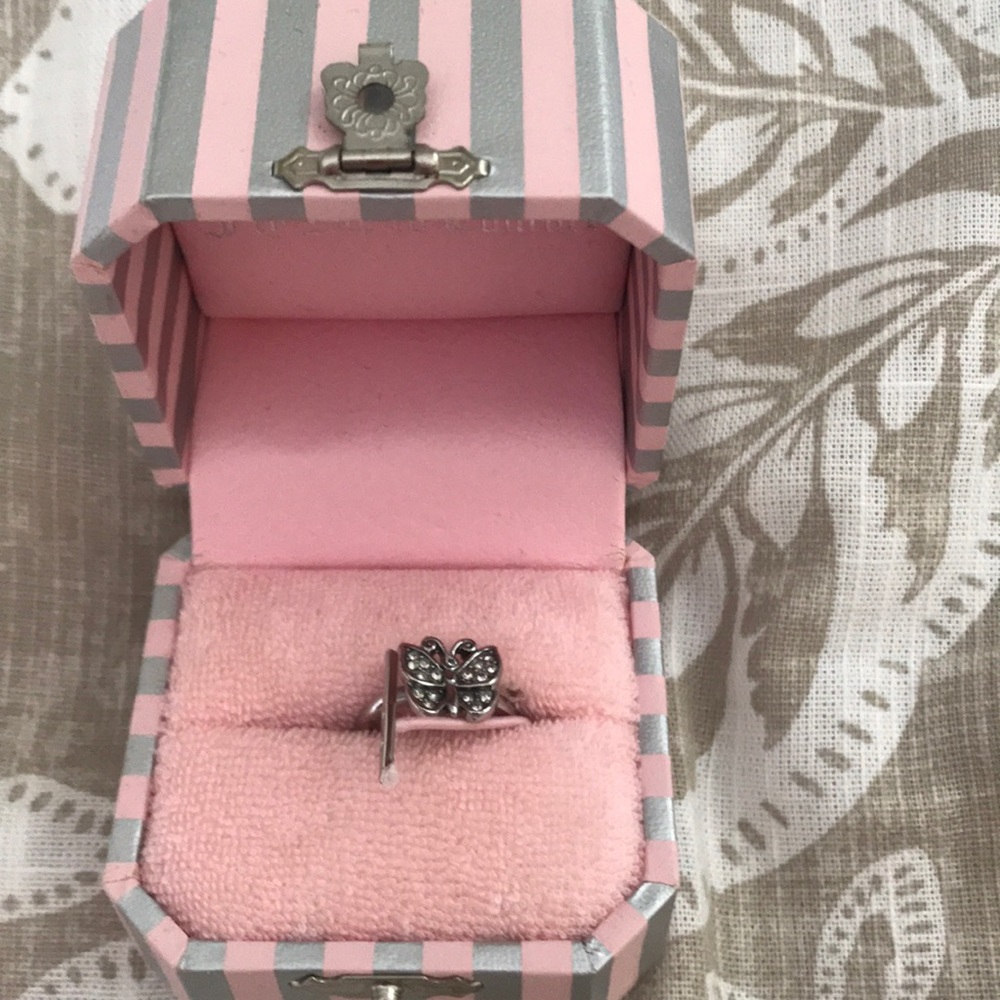 Juicy couture silver ring butterfly size 6